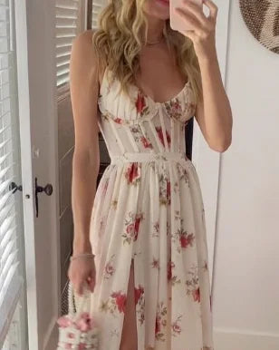 Anabella Elegant Sleeveless Printed Dress for Summer Comfort and Style