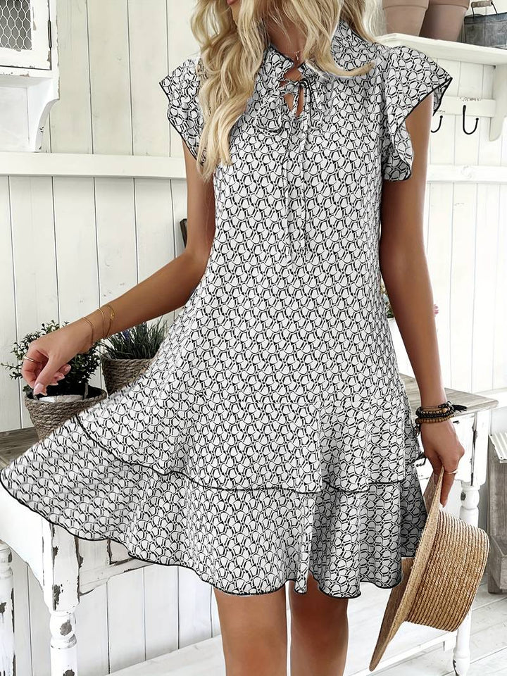 AMANI Summer Breeze Dress – Lightweight Summer Chic with Flowy Silhouette and Tie-Neck Detail