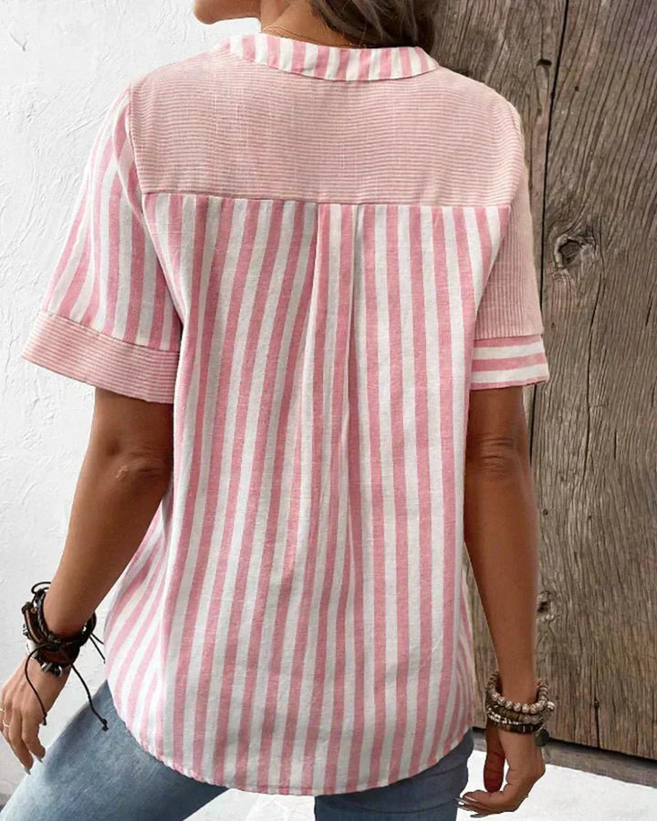 Monroe Lightweight Soft Striped Blouse Comfortable Fit for Summer and Autumn