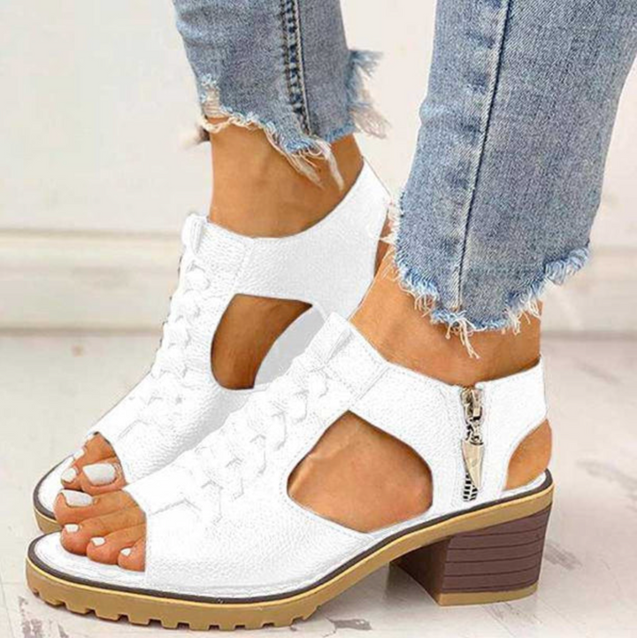 Natalie Stylish Summer Chunky Heel Sandals with Comfortable Support