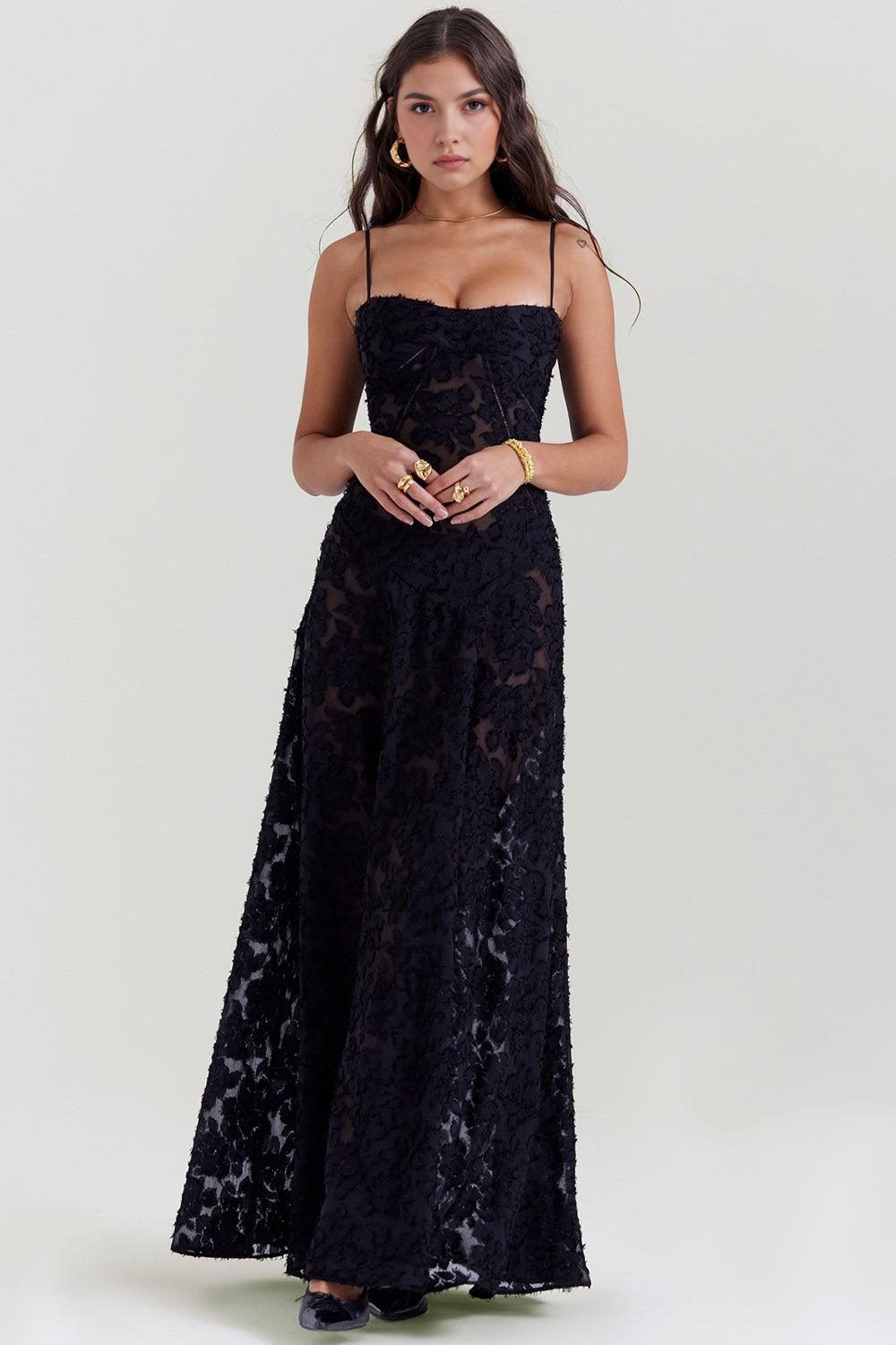 Brandy Elegant Flowy Maxi Dress Soft Breathable Design for Summer and Autumn