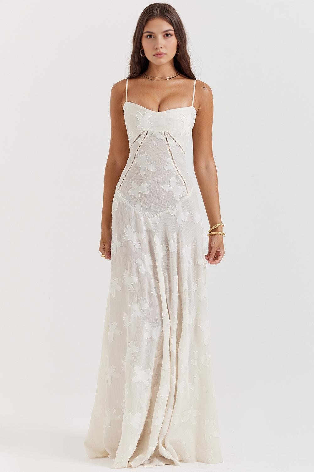 Brandy Elegant Flowy Maxi Dress Soft Breathable Design for Summer and Autumn