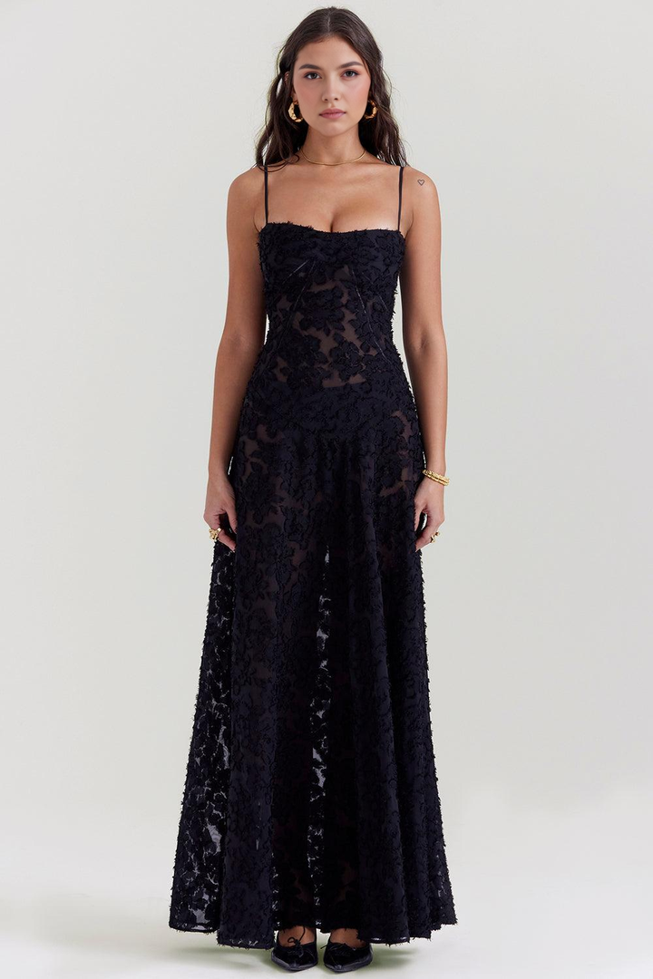 Brandy Elegant Flowy Maxi Dress Soft Breathable Design for Summer and Autumn