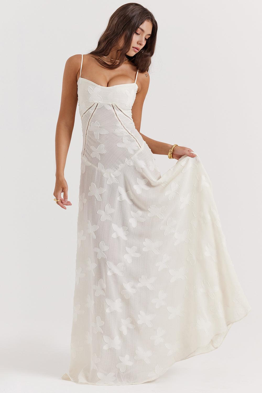 Brandy Elegant Flowy Maxi Dress Soft Breathable Design for Summer and Autumn
