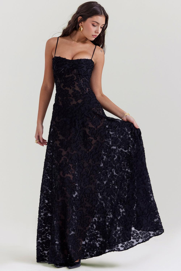 Brandy Elegant Flowy Maxi Dress Soft Breathable Design for Summer and Autumn