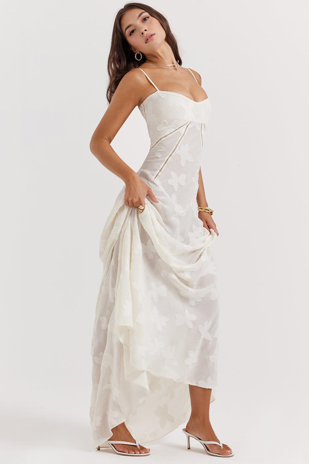 Brandy Elegant Flowy Maxi Dress Soft Breathable Design for Summer and Autumn