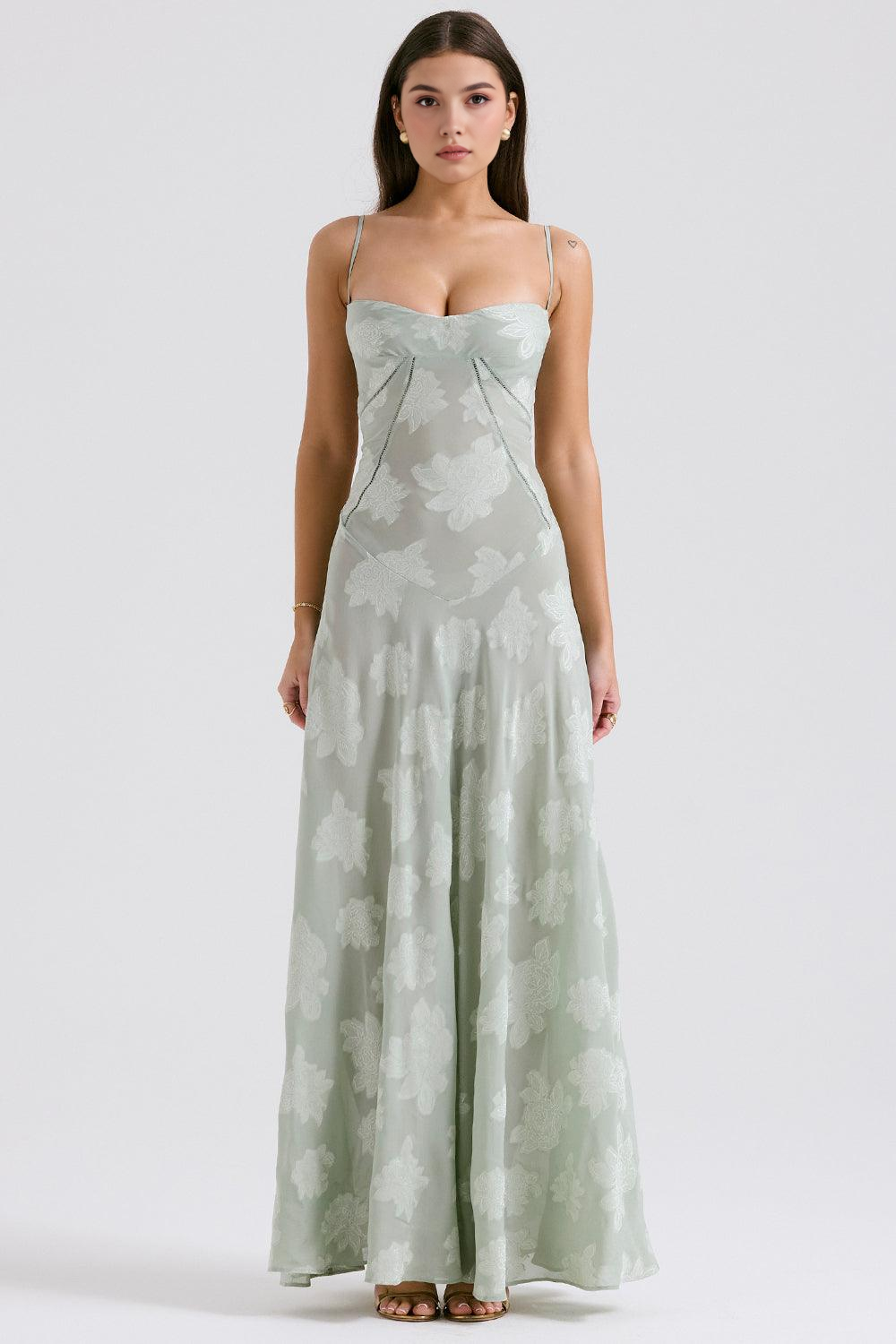 Brandy Elegant Flowy Maxi Dress Soft Breathable Design for Summer and Autumn