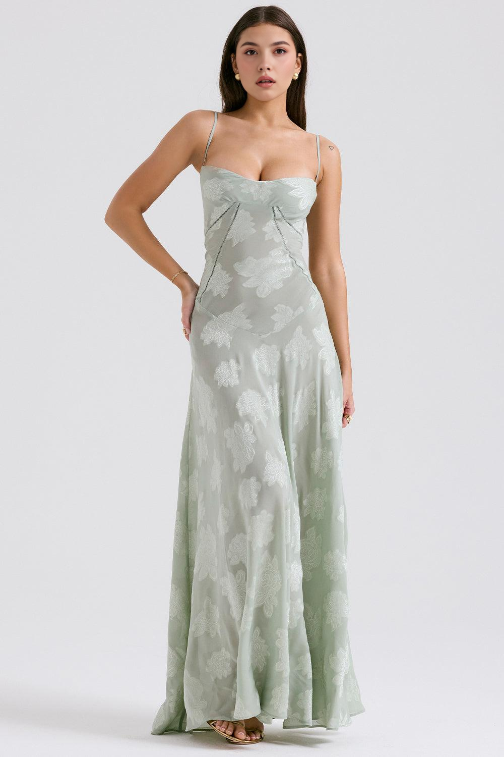 Brandy Elegant Flowy Maxi Dress Soft Breathable Design for Summer and Autumn