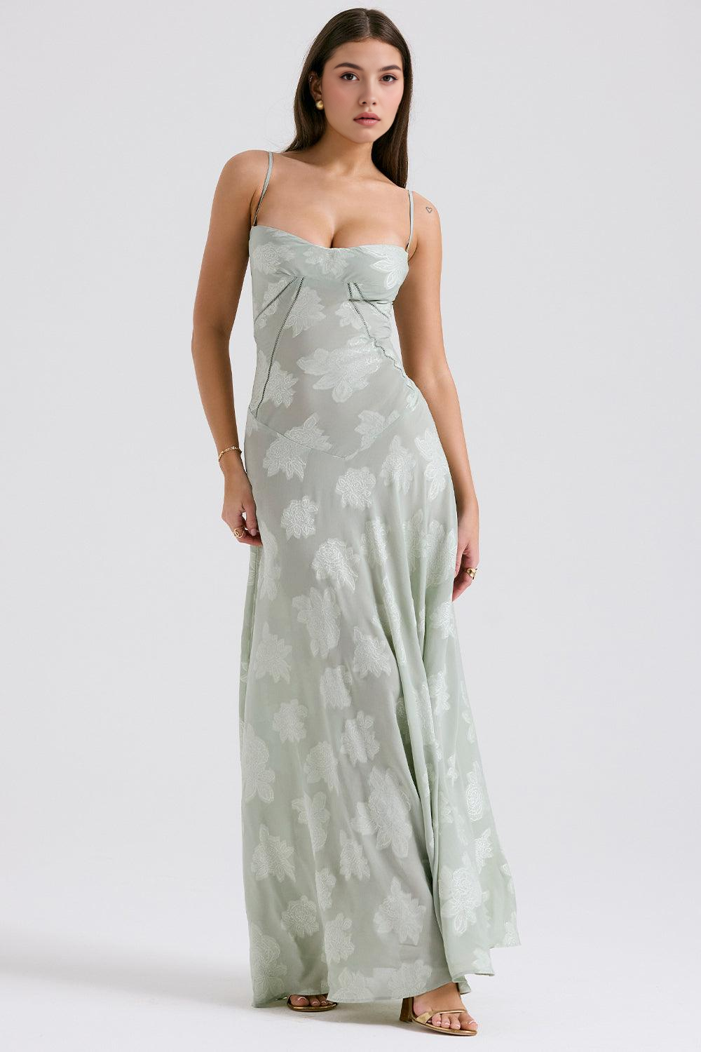 Brandy Elegant Flowy Maxi Dress Soft Breathable Design for Summer and Autumn