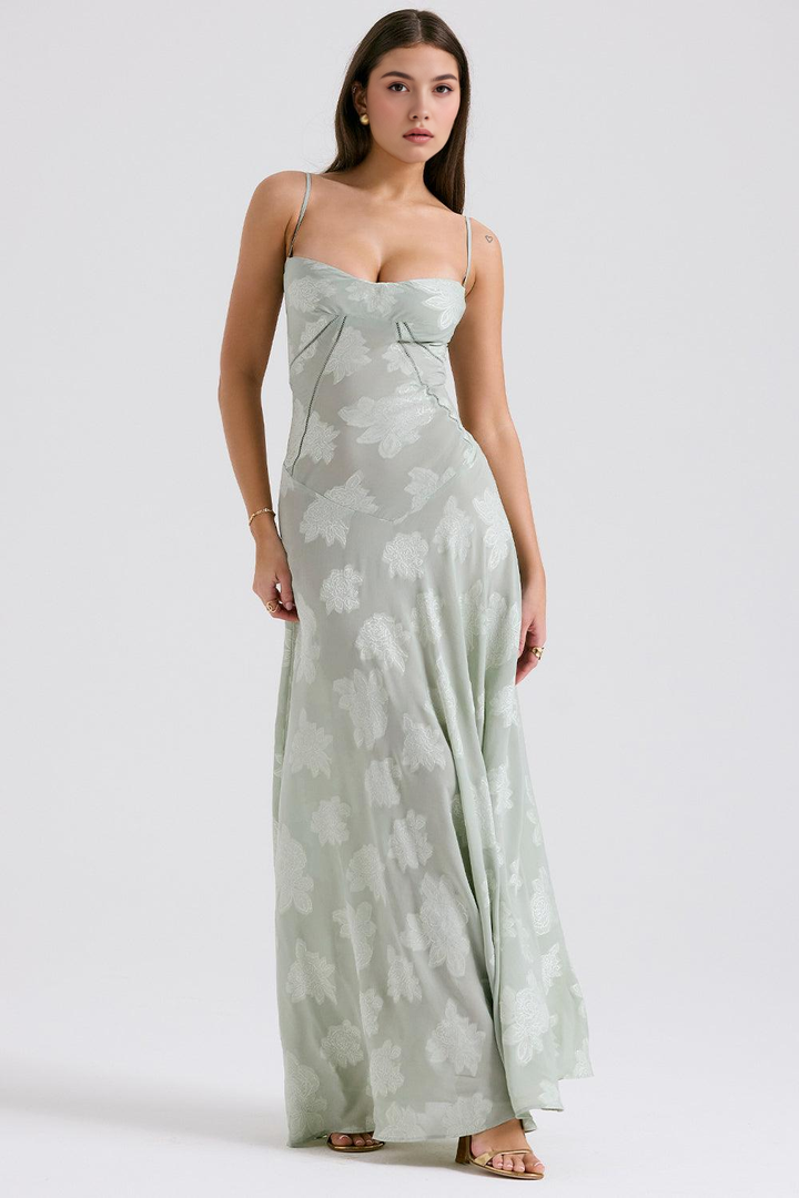 Brandy Elegant Flowy Maxi Dress Soft Breathable Design for Summer and Autumn