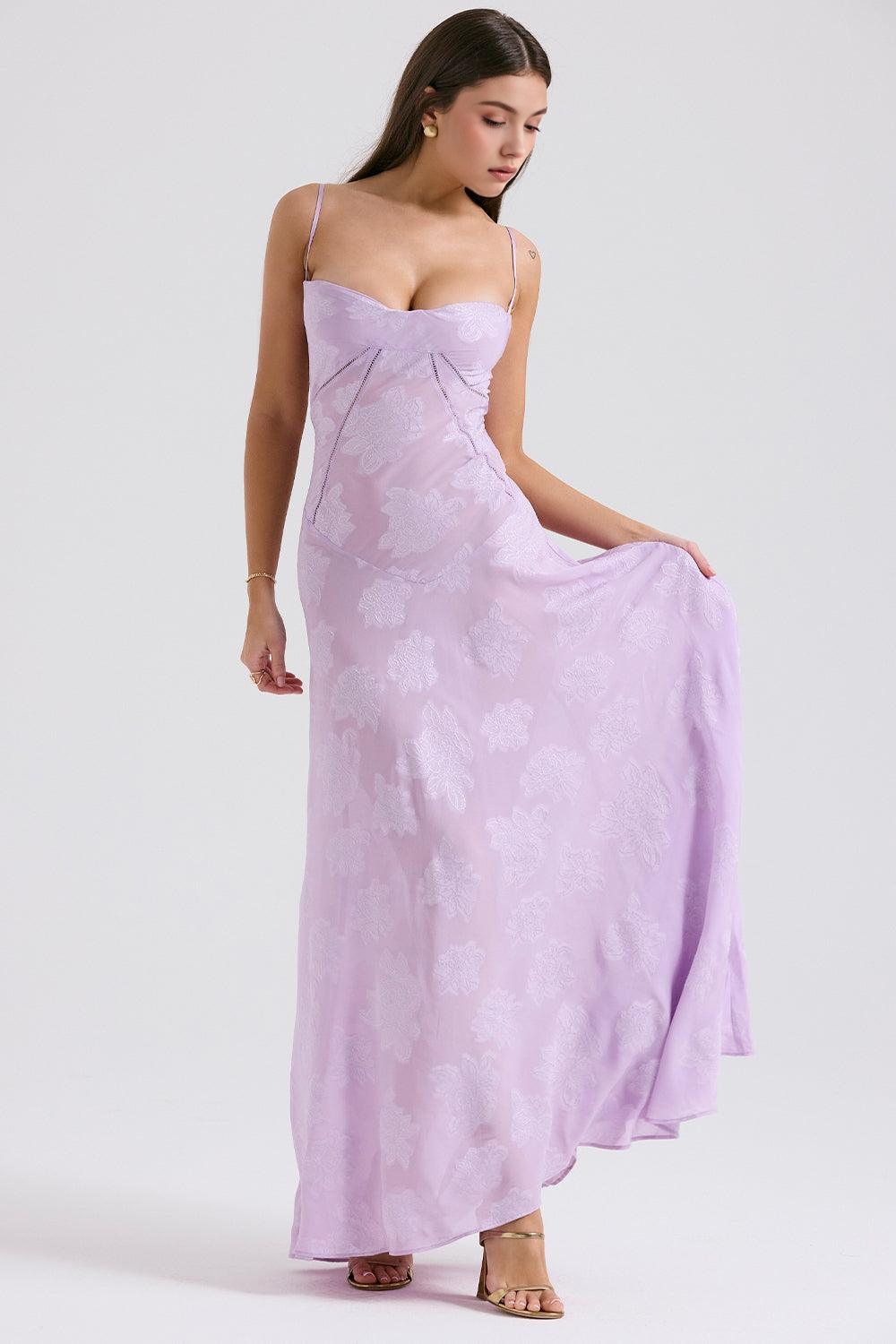 Brandy Elegant Flowy Maxi Dress Soft Breathable Design for Summer and Autumn