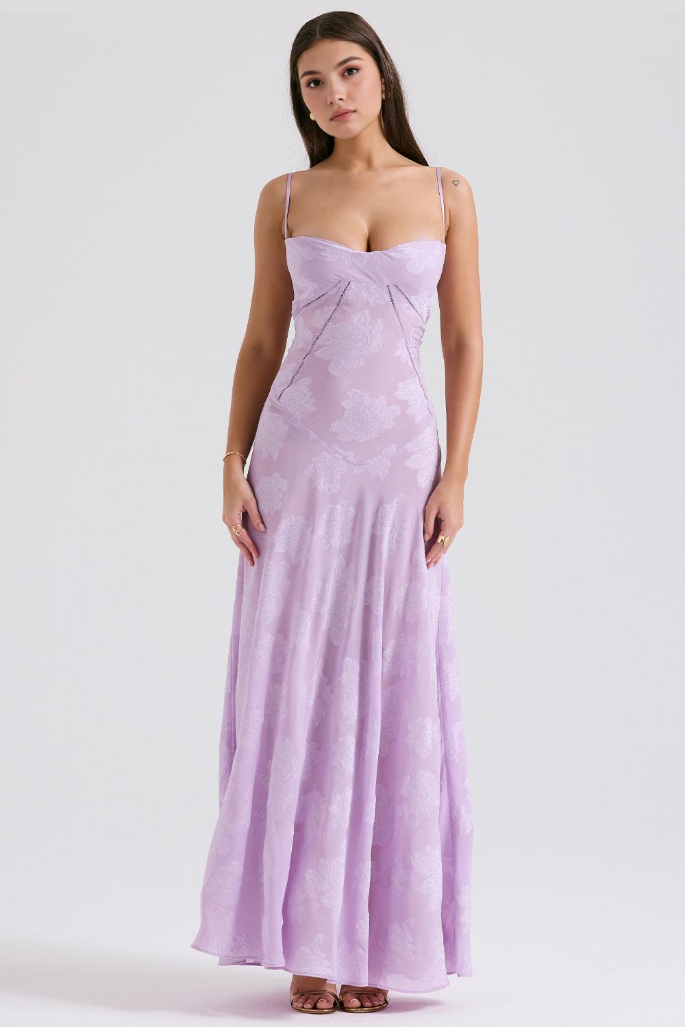 Brandy Elegant Flowy Maxi Dress Soft Breathable Design for Summer and Autumn