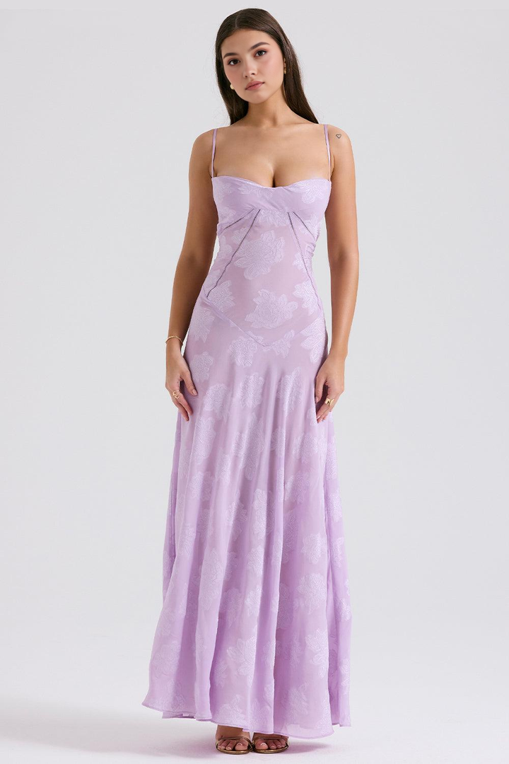 Brandy Elegant Flowy Maxi Dress Soft Breathable Design for Summer and Autumn
