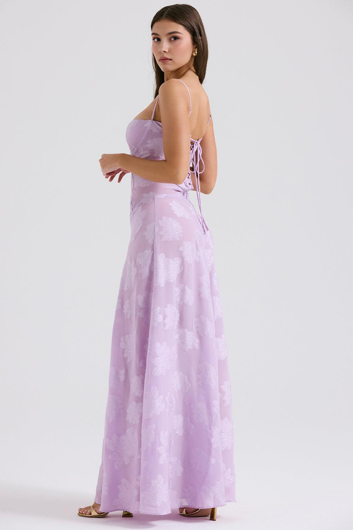 Brandy Elegant Flowy Maxi Dress Soft Breathable Design for Summer and Autumn