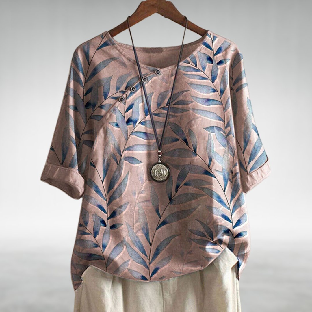 Toni Chic Lightweight Blouse with Playful Asymmetric Button Detail for Summer