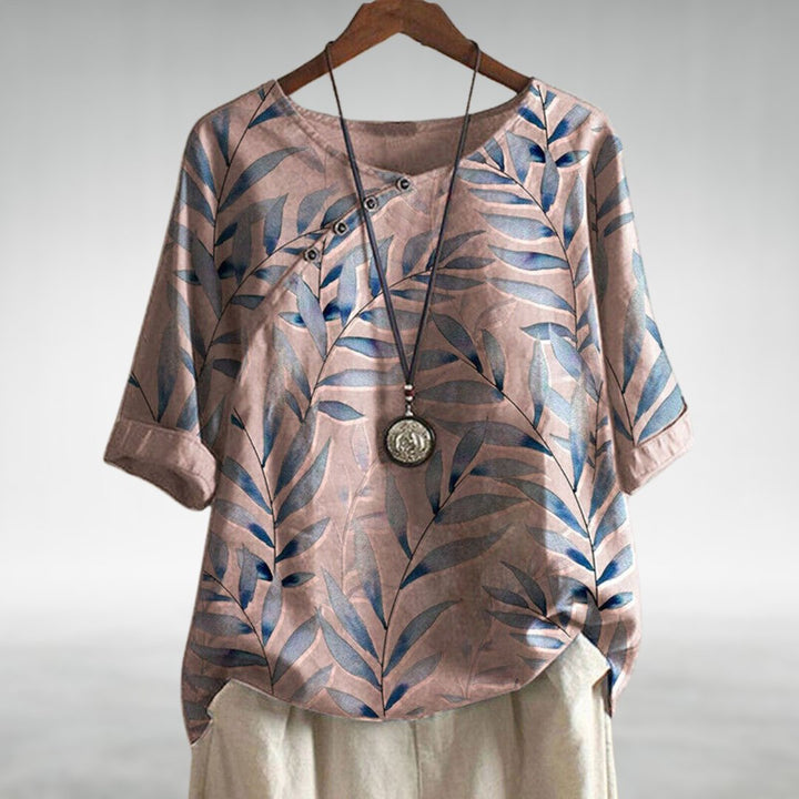 Toni Chic Lightweight Blouse with Playful Asymmetric Button Detail for Summer