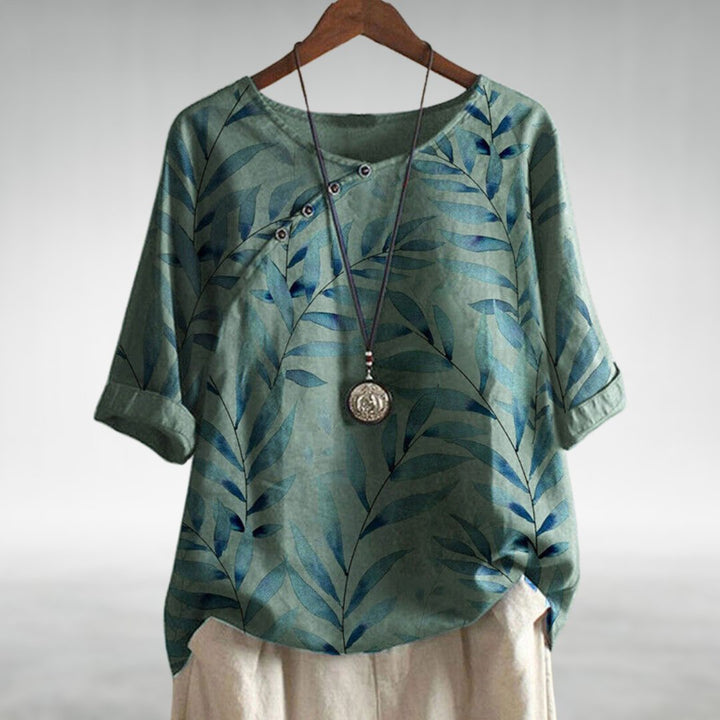 Toni Chic Lightweight Blouse with Playful Asymmetric Button Detail for Summer