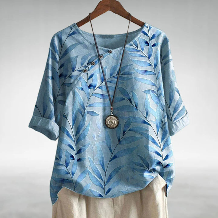 Toni Chic Lightweight Blouse with Playful Asymmetric Button Detail for Summer