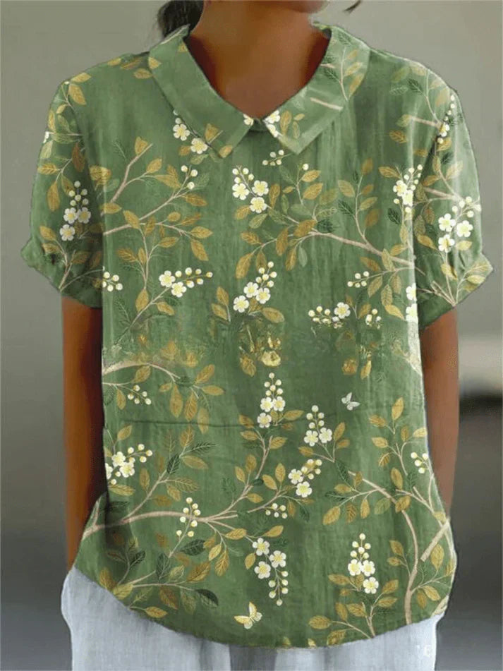 Inga Stylish Casual Floral Blouse for Summer and Autumn