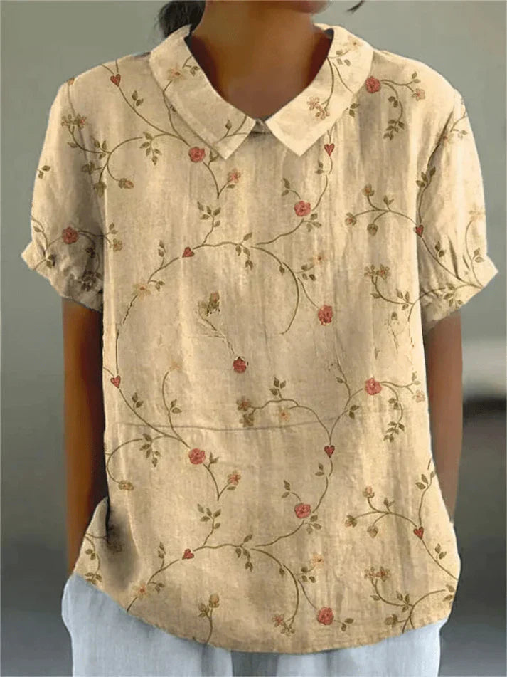 Inga Stylish Casual Floral Blouse for Summer and Autumn
