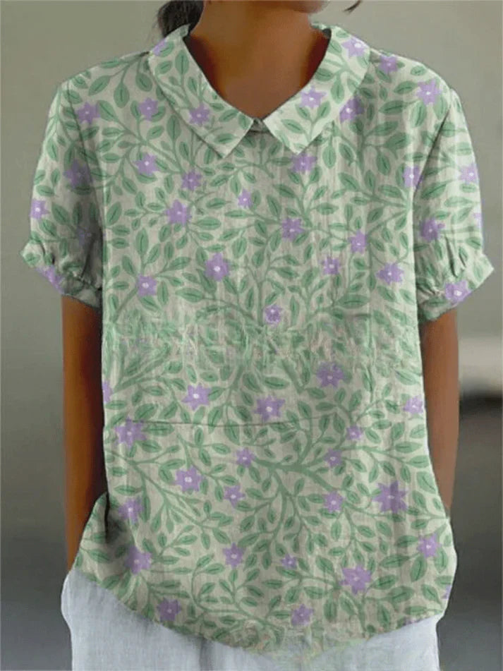 Inga Stylish Casual Floral Blouse for Summer and Autumn