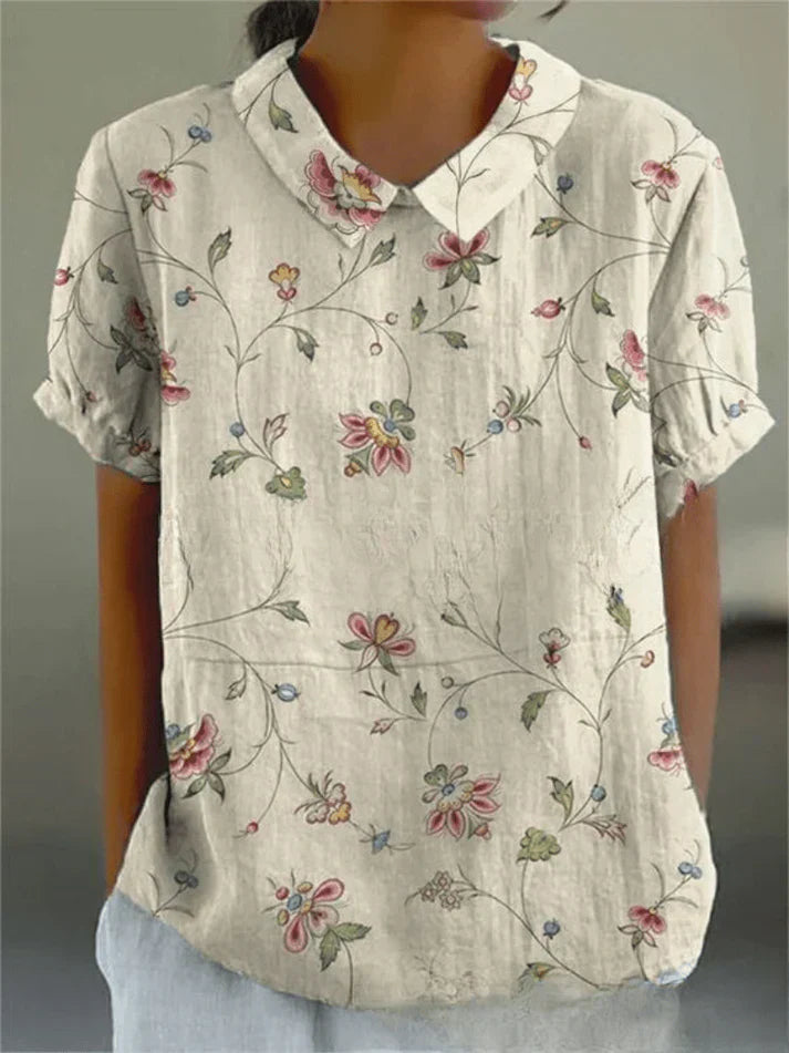 Inga Stylish Casual Floral Blouse for Summer and Autumn