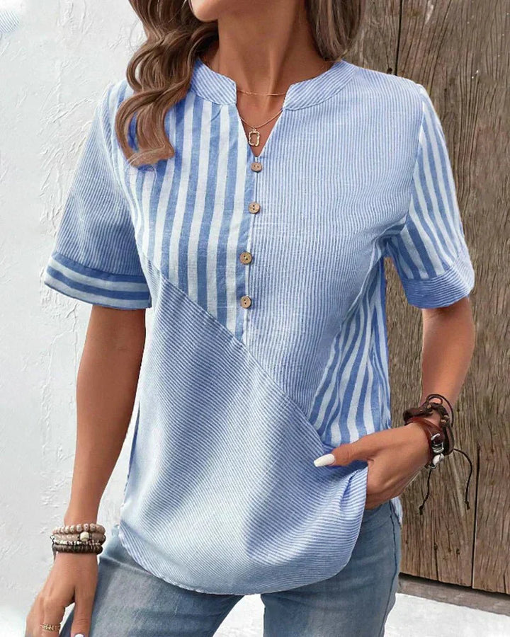 Monroe Lightweight Soft Striped Blouse Comfortable Fit for Summer and Autumn