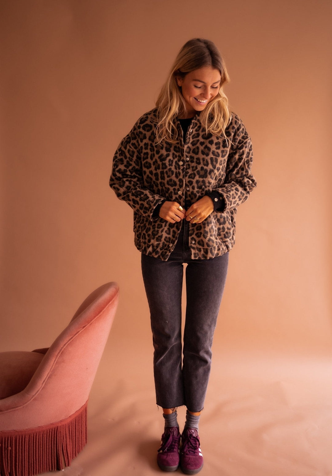 Elodie Leopard Print Jacket Stylish Lightweight Autumn Layer