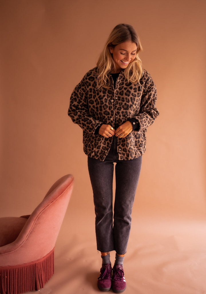 Elodie Leopard Print Jacket Stylish Lightweight Autumn Layer