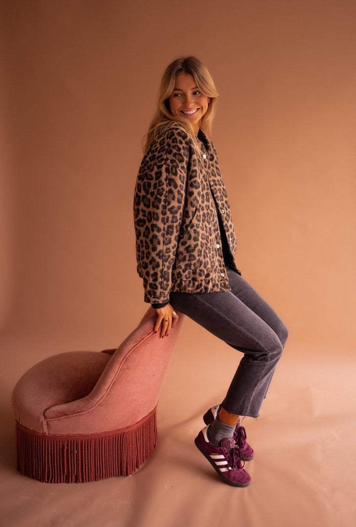 Elodie Leopard Print Jacket Stylish Lightweight Autumn Layer