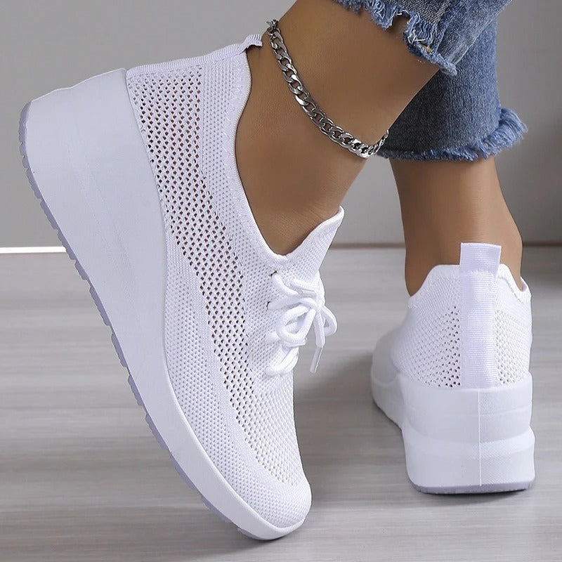 Wendy Comfortable Casual Lace-Up Sneakers with Breathable Design for Autumn and Summer