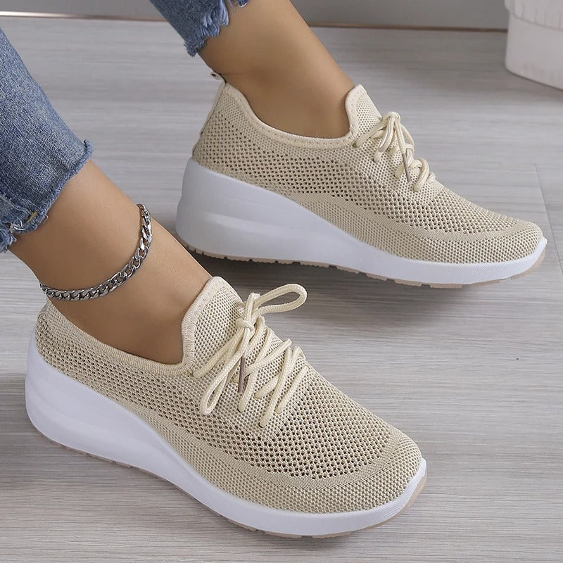Wendy Comfortable Casual Lace-Up Sneakers with Breathable Design for Autumn and Summer