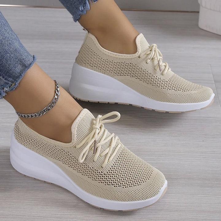 Wendy Comfortable Casual Lace-Up Sneakers with Breathable Design for Autumn and Summer