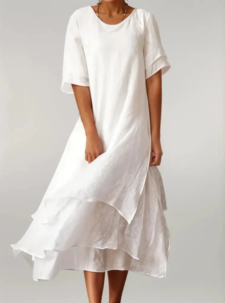 Selene Amory Flutter Dress Breathable Cotton Lightweight Summer Dress