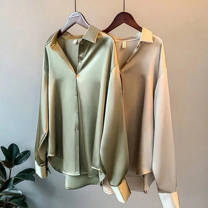 Pia Satin Shirt for Women – Elegant, Comfortable Summer and Autumn Style