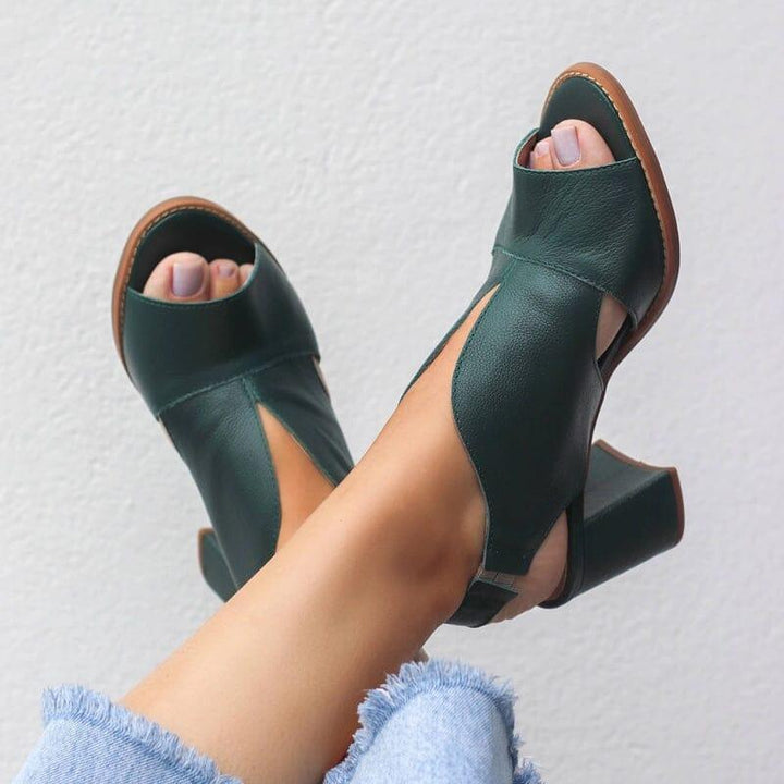 Nicole Stylish Summer and Autumn Mid-Heel Sandals