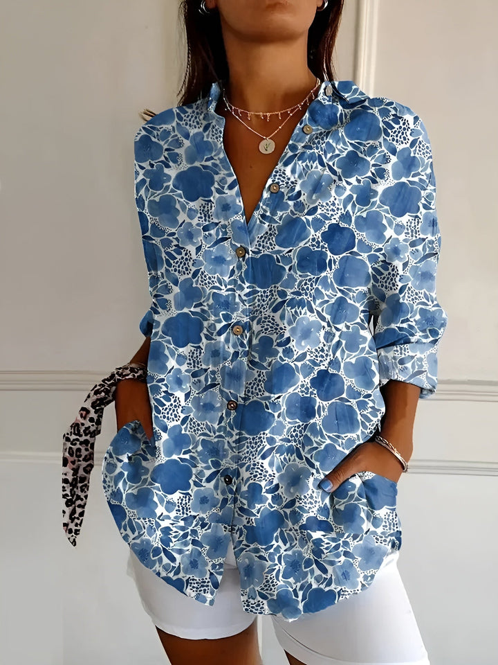 Avril Chic Lightweight Blouse with Whimsical Prints for Summer and Autumn