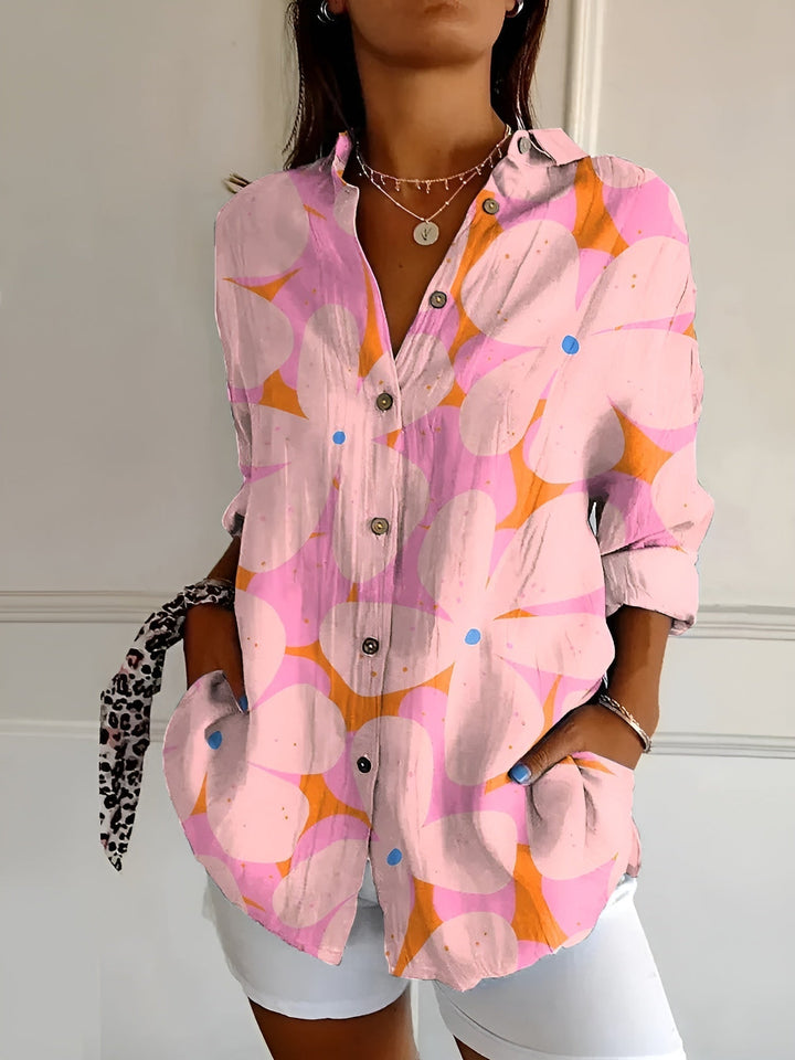 Avril Chic Lightweight Blouse with Whimsical Prints for Summer and Autumn